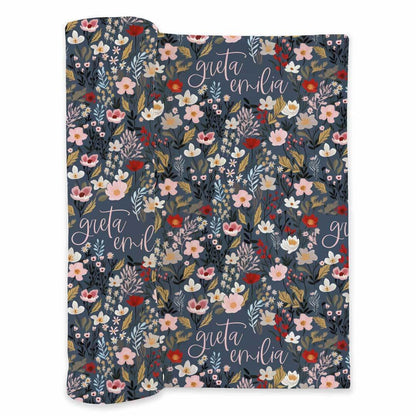 Midnight Meadow Personalized Swaddle Blanket