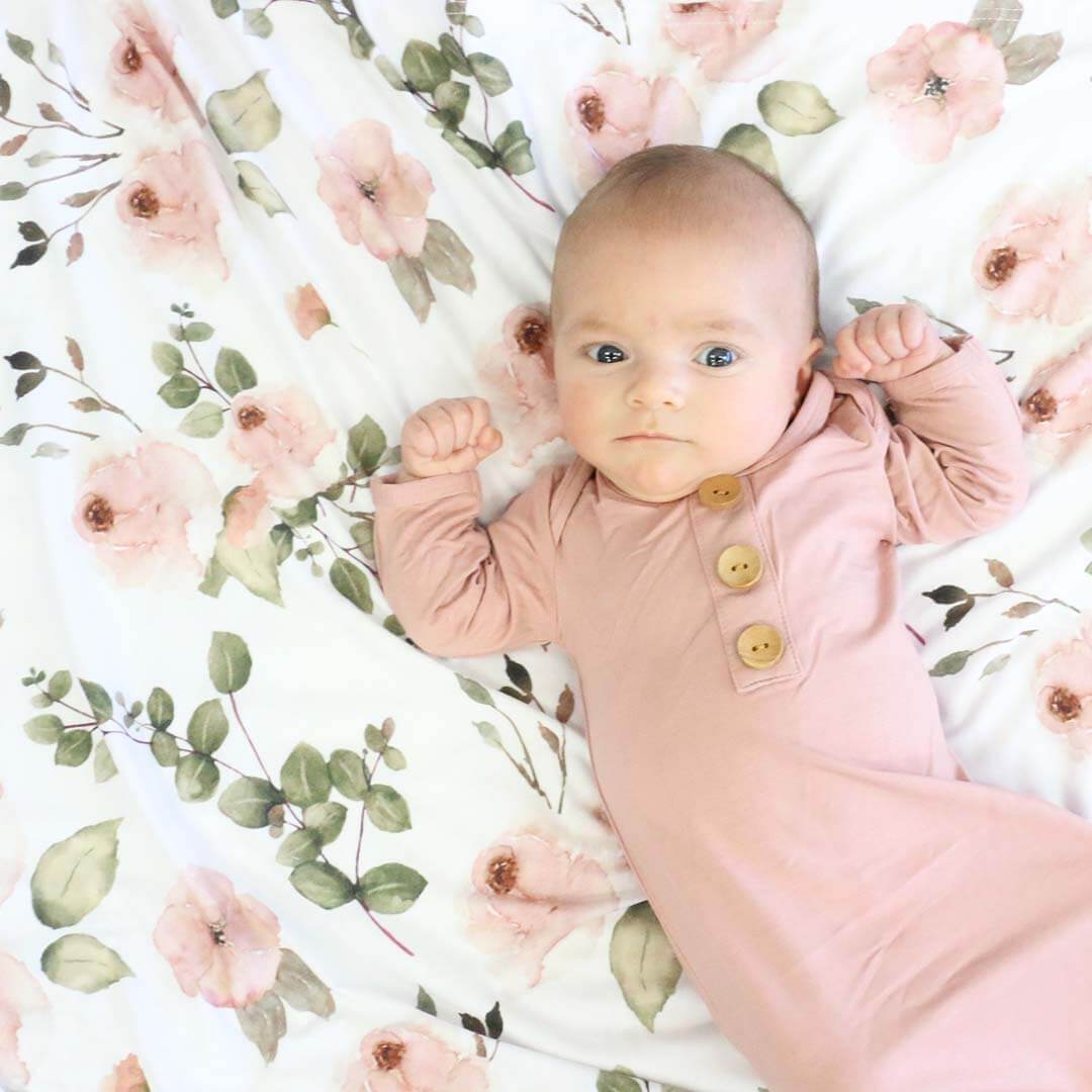 Millie's Dusty Rose Garden Oversized Swaddle Blanket