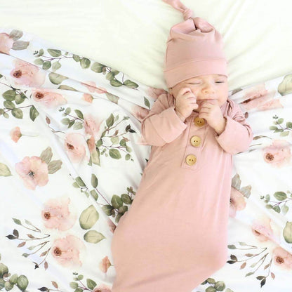 Millie's Dusty Rose Garden Oversized Swaddle Blanket