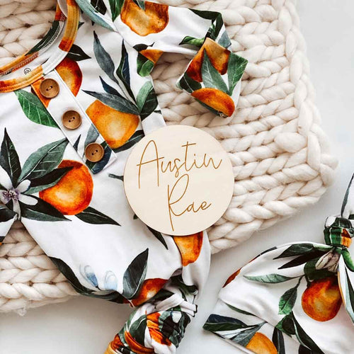 Personalized Baby Name Wood Announcement | Modern Script