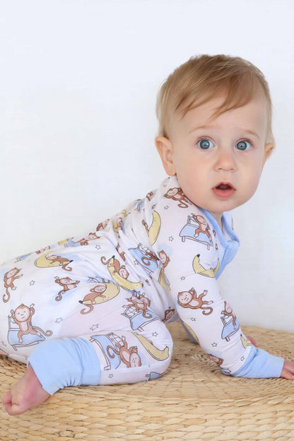 Convertible Bamboo Zip Romper | Monkey See, Monkey Snooze