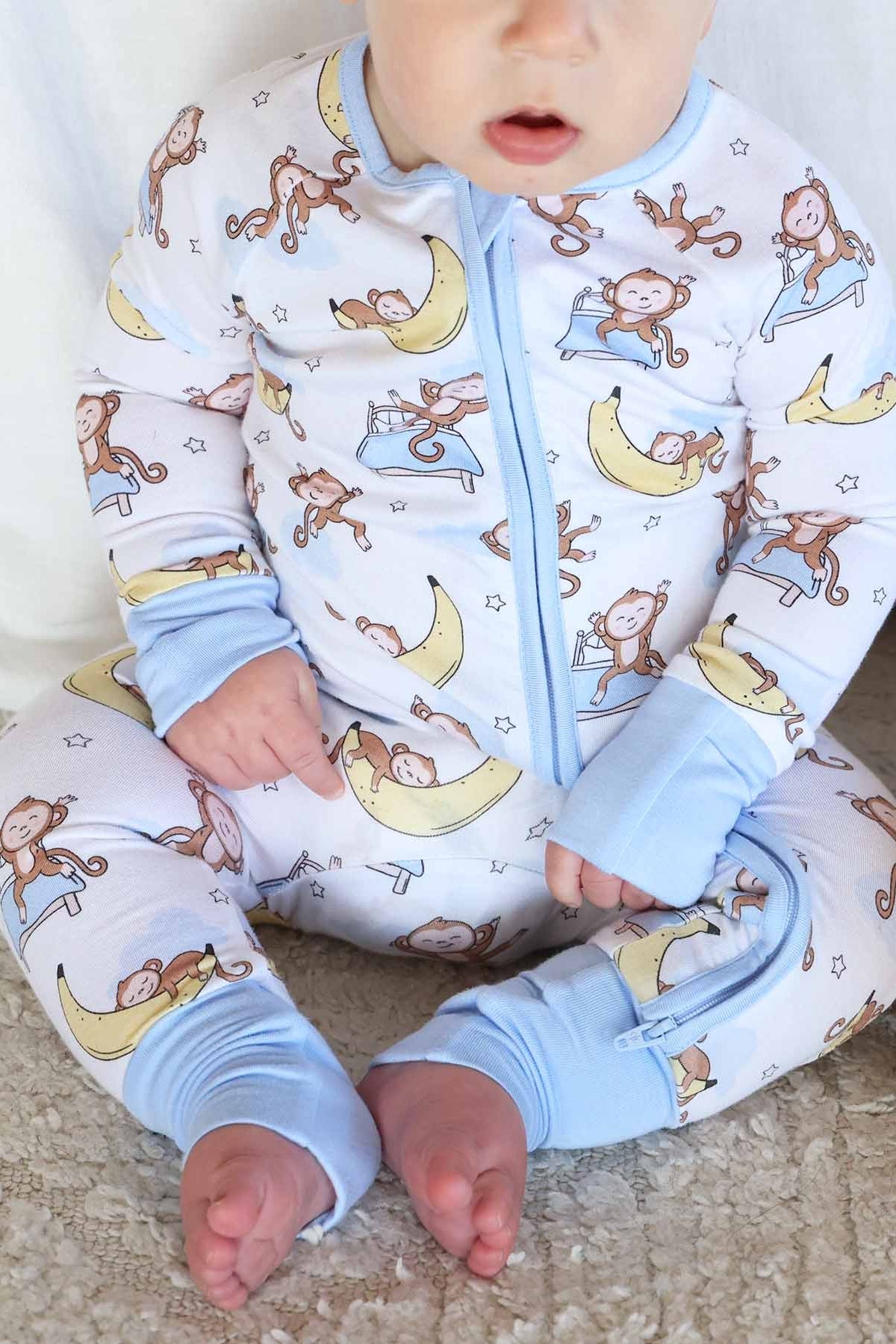 Convertible Bamboo Zip Romper | Monkey See, Monkey Snooze