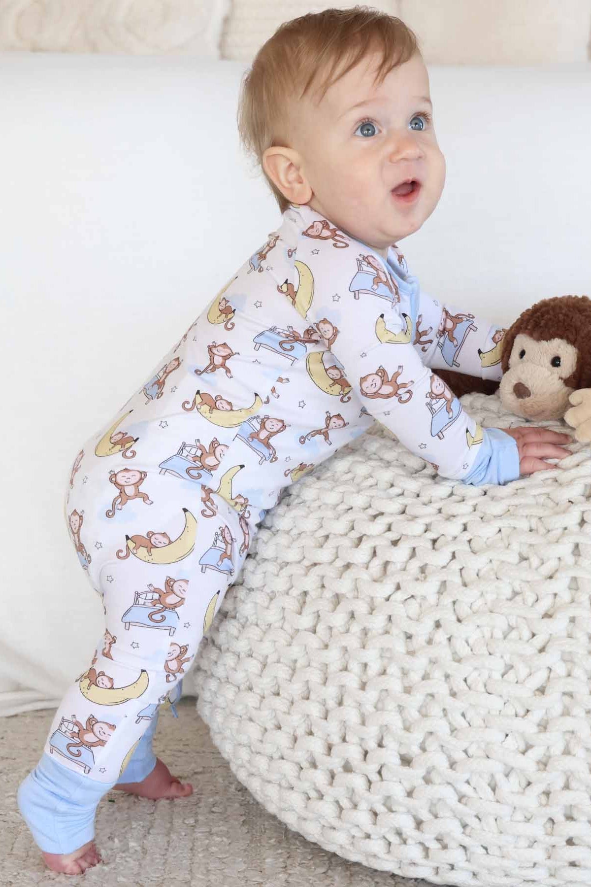 Convertible Bamboo Zip Romper | Monkey See, Monkey Snooze