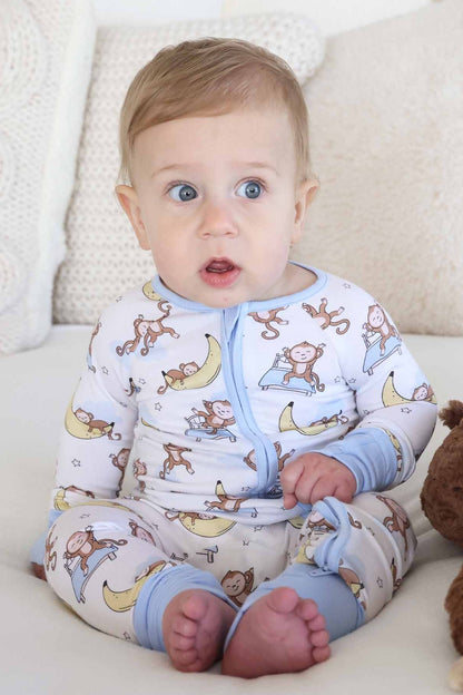 Convertible Bamboo Zip Romper | Monkey See, Monkey Snooze
