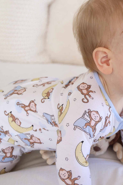 Convertible Bamboo Zip Romper | Monkey See, Monkey Snooze