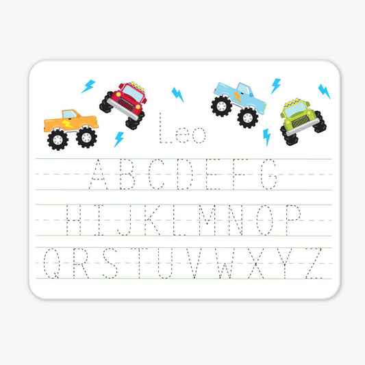 Kids Personalized Whiteboard | Truck Rally