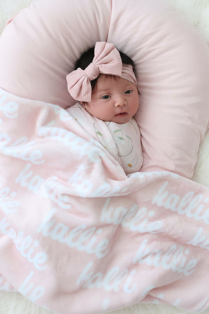 Personalized Color Blanket | Baby Pink