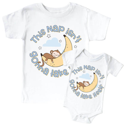 Nap Time Graphic Bodysuit & Kids Tee | White