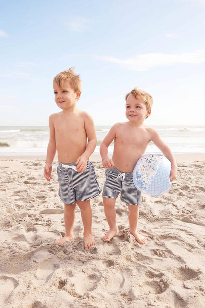 Boy's Swim Trunks | Seersucker Navy