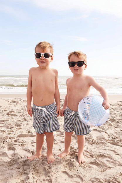 Boy's Swim Trunks | Seersucker Navy