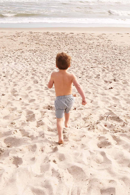 Boy's Swim Trunks | Seersucker Navy