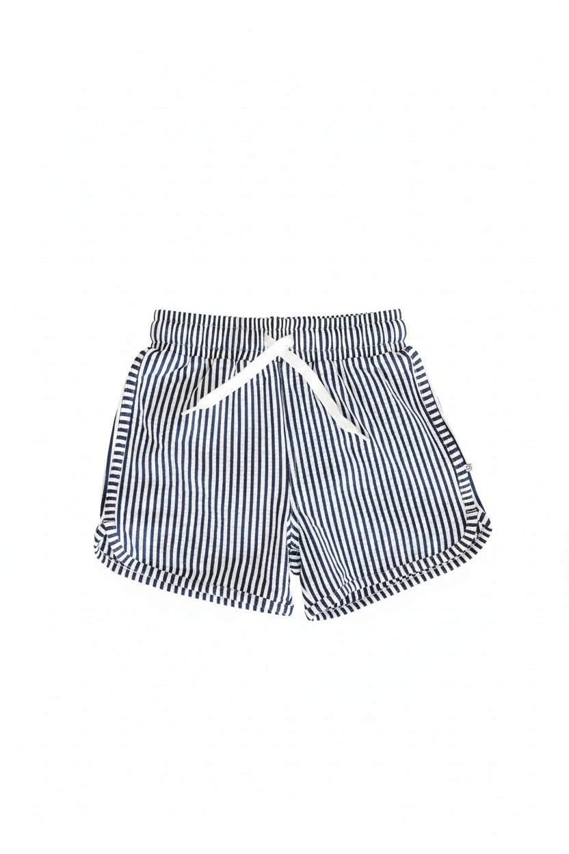 Boy's Swim Trunks | Seersucker Navy
