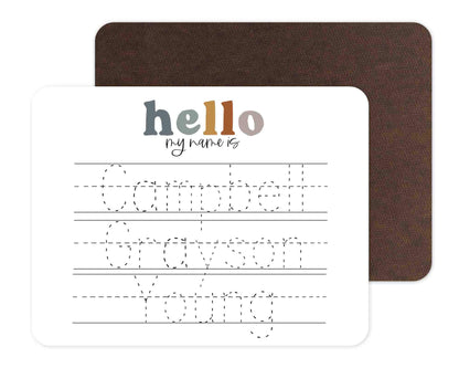 Kids Personalized Whiteboard | Hello My Name Is - Neutral