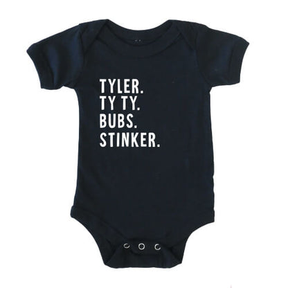 Personalized Nickname Graphic Bodysuit | Black