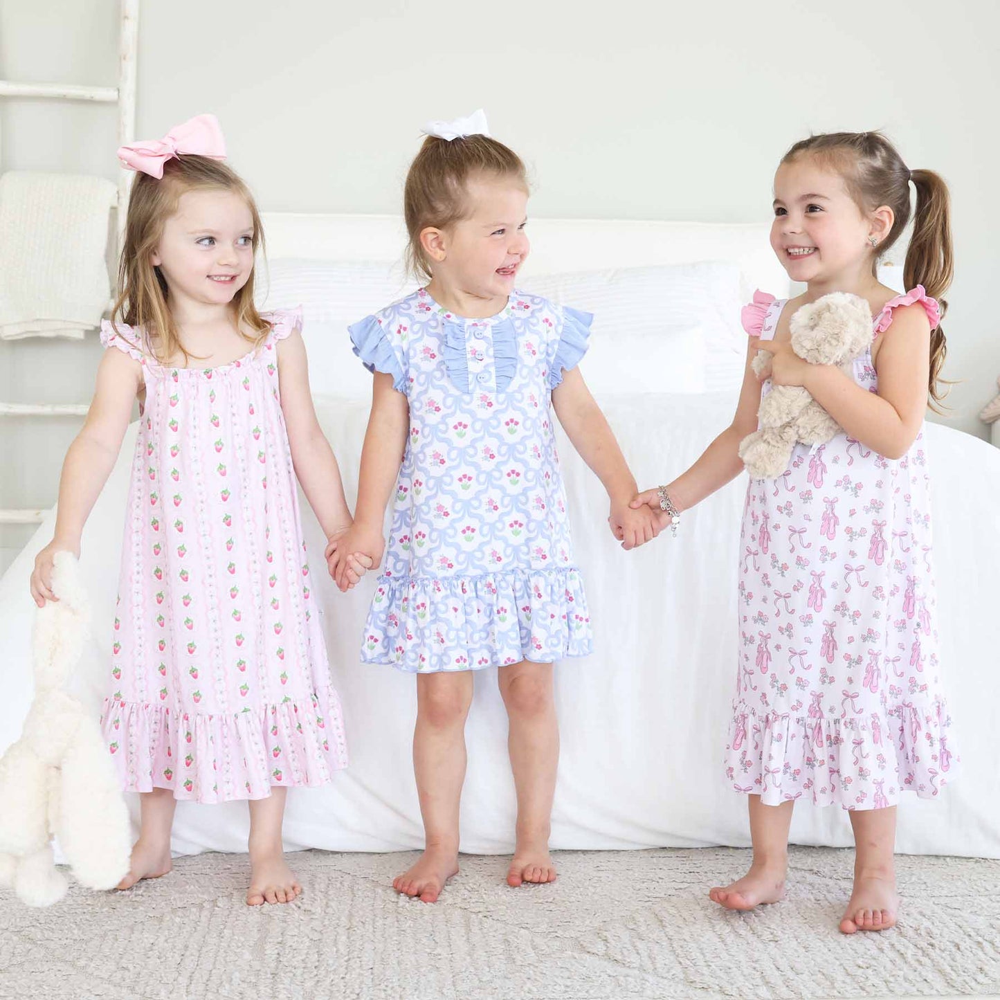 Girls' Flutter Sleeve Nightgown | Tied In Tulips