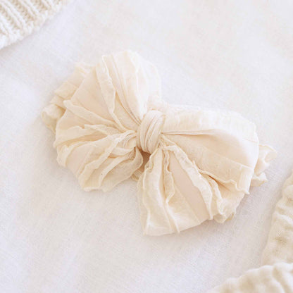 Large Ruffle Knit Bow | Pinks