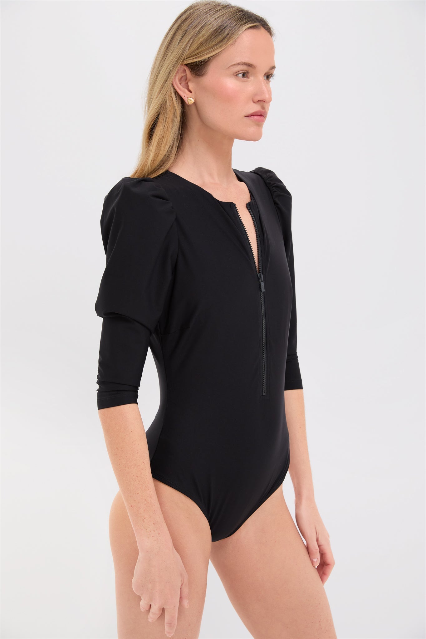 Caviar Sculpting Puff Sleeve One Piece