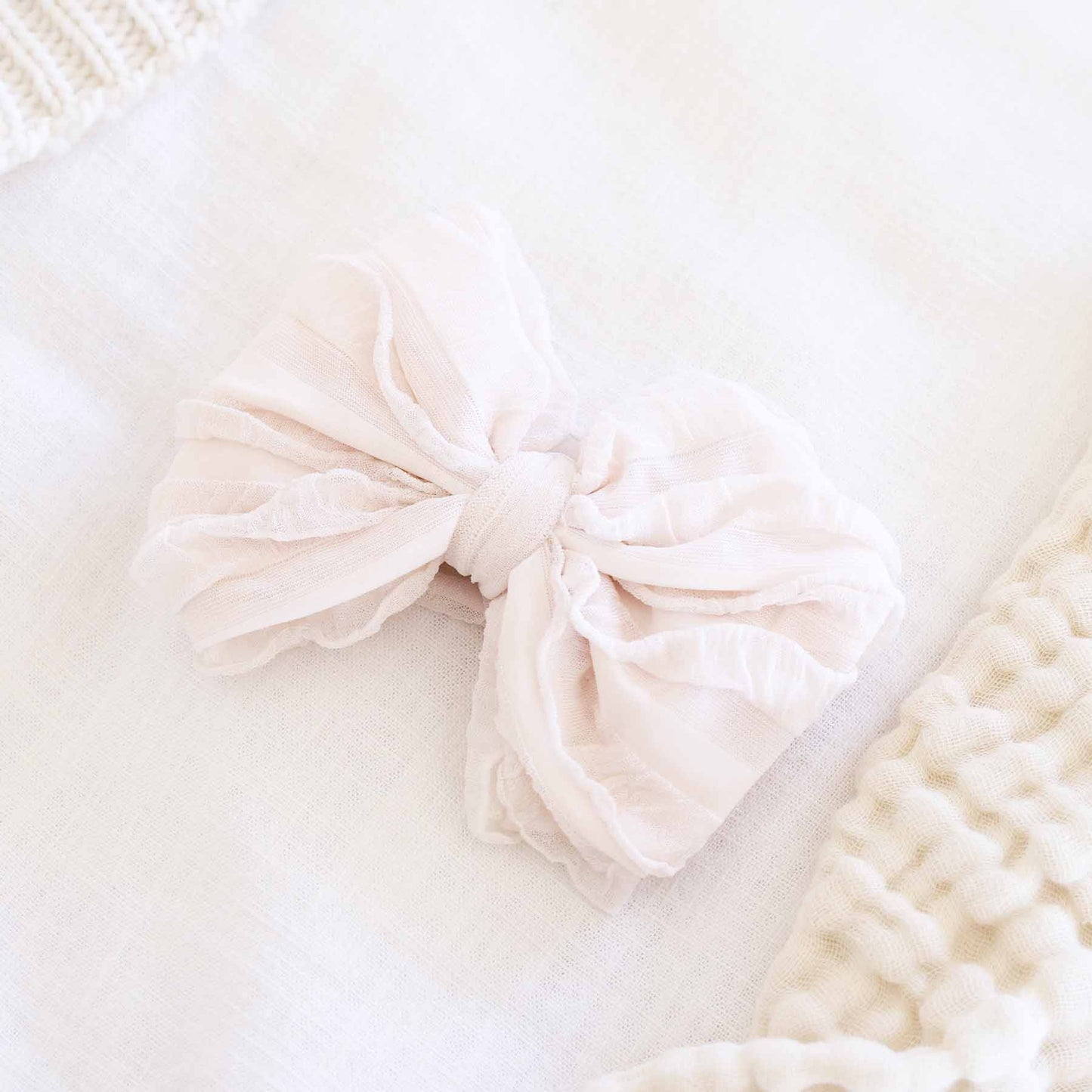 Large Ruffle Knit Bow | Purples