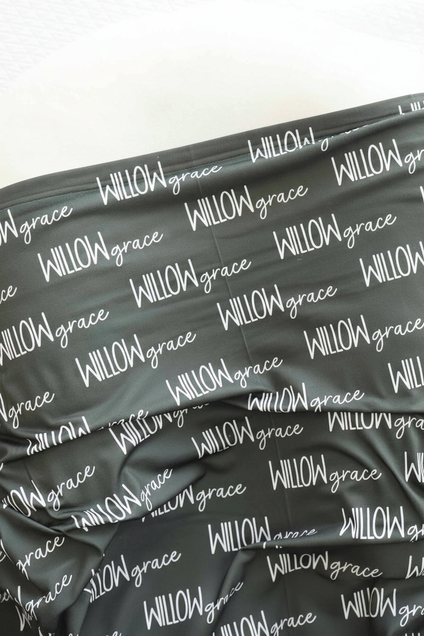 Personalized Baby Name Swaddle Blanket Font Duo | Best Selling Neutrals