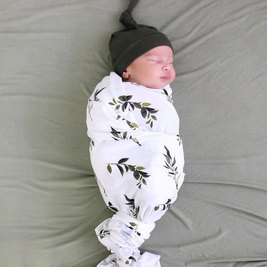 Olive Leaf Oversized Swaddle Blanket