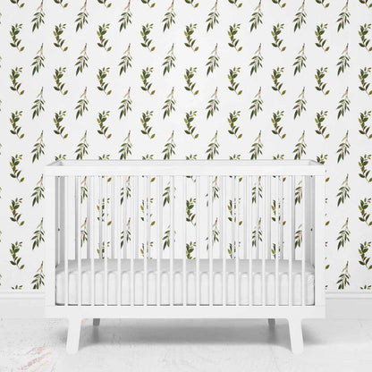 Olive Leaf Farmhouse Removable Wallpaper