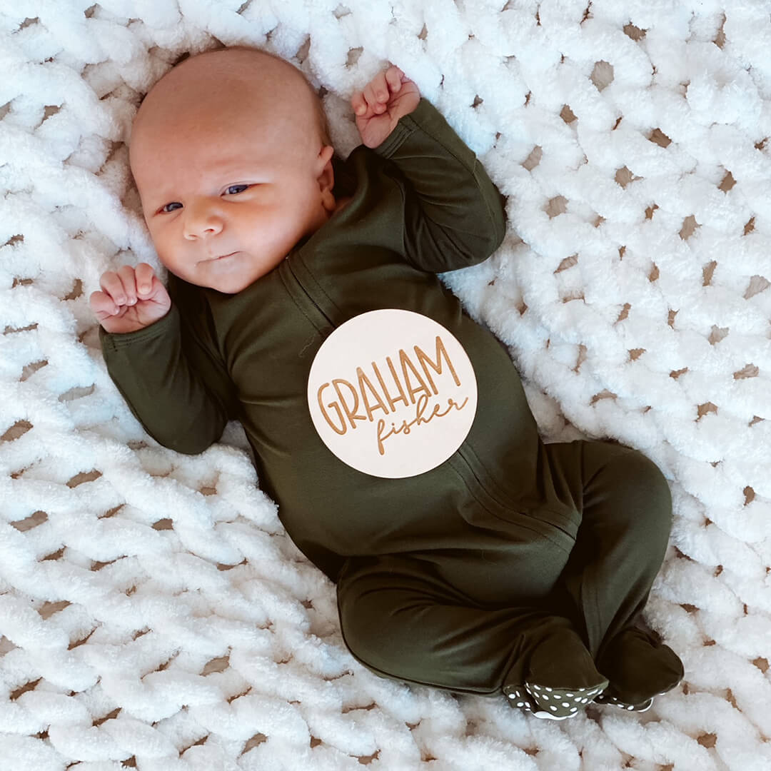 Personalized Baby Name Wood Announcement | Whimsy