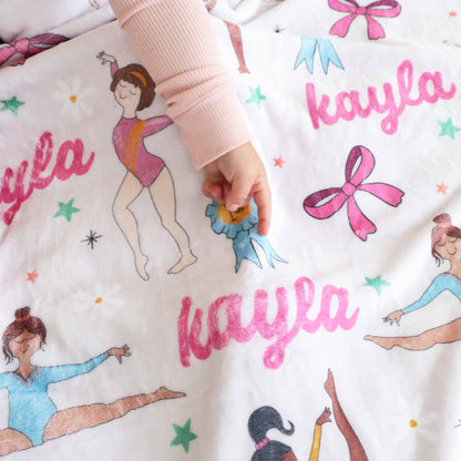Gymnastics Personalized Kids Blanket