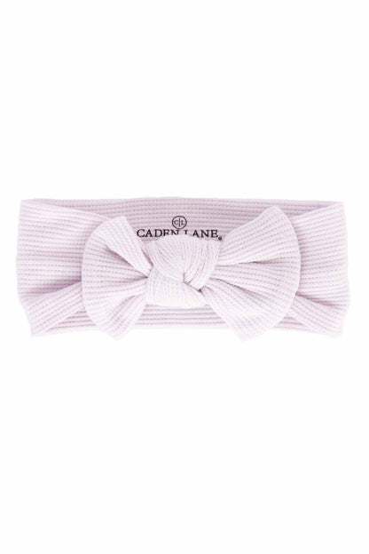 Barely Orchid Bamboo Waffle Knit Large Bow Headwrap