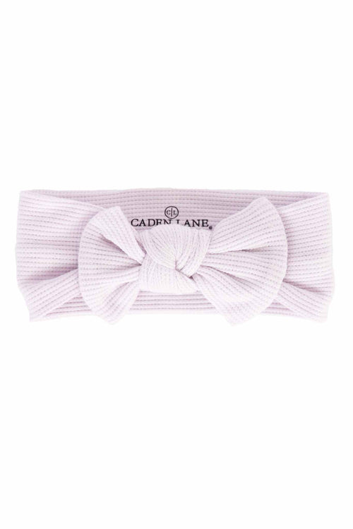 Barely Orchid Bamboo Waffle Knit Large Bow Headwrap