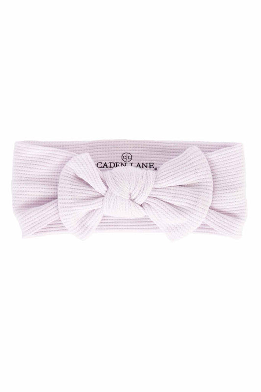 Barely Orchid Bamboo Waffle Knit Large Bow Headwrap