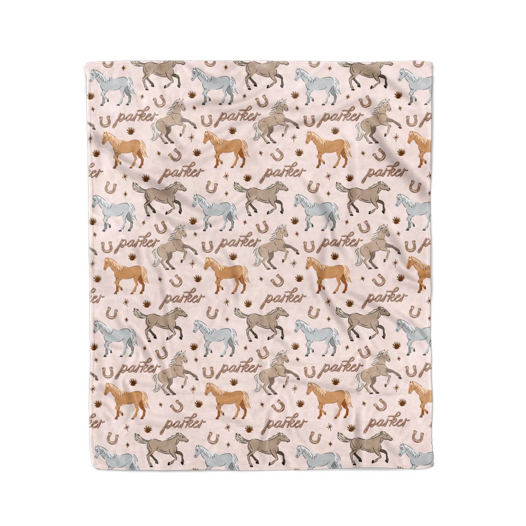P's Ponies Personalized Kids Blanket
