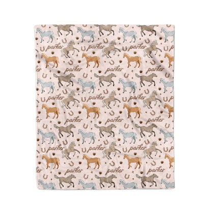 P's Ponies Personalized Kids Blanket
