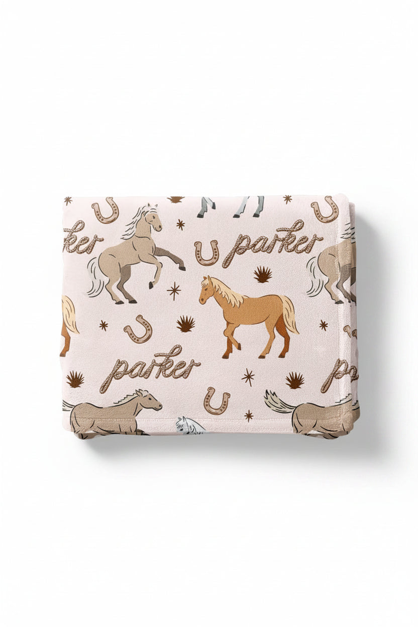 P's Ponies Personalized Kids Blanket