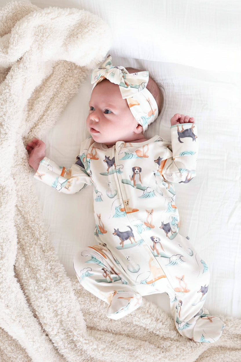Paddle Pups Knit Large Bow Headwrap