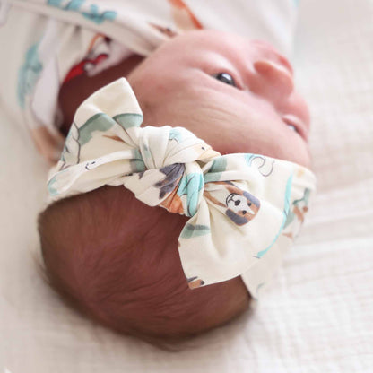Paddle Pups Knit Large Bow Headwrap