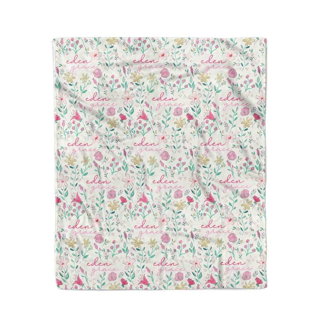 Paris Petals Personalized Kids Blanket