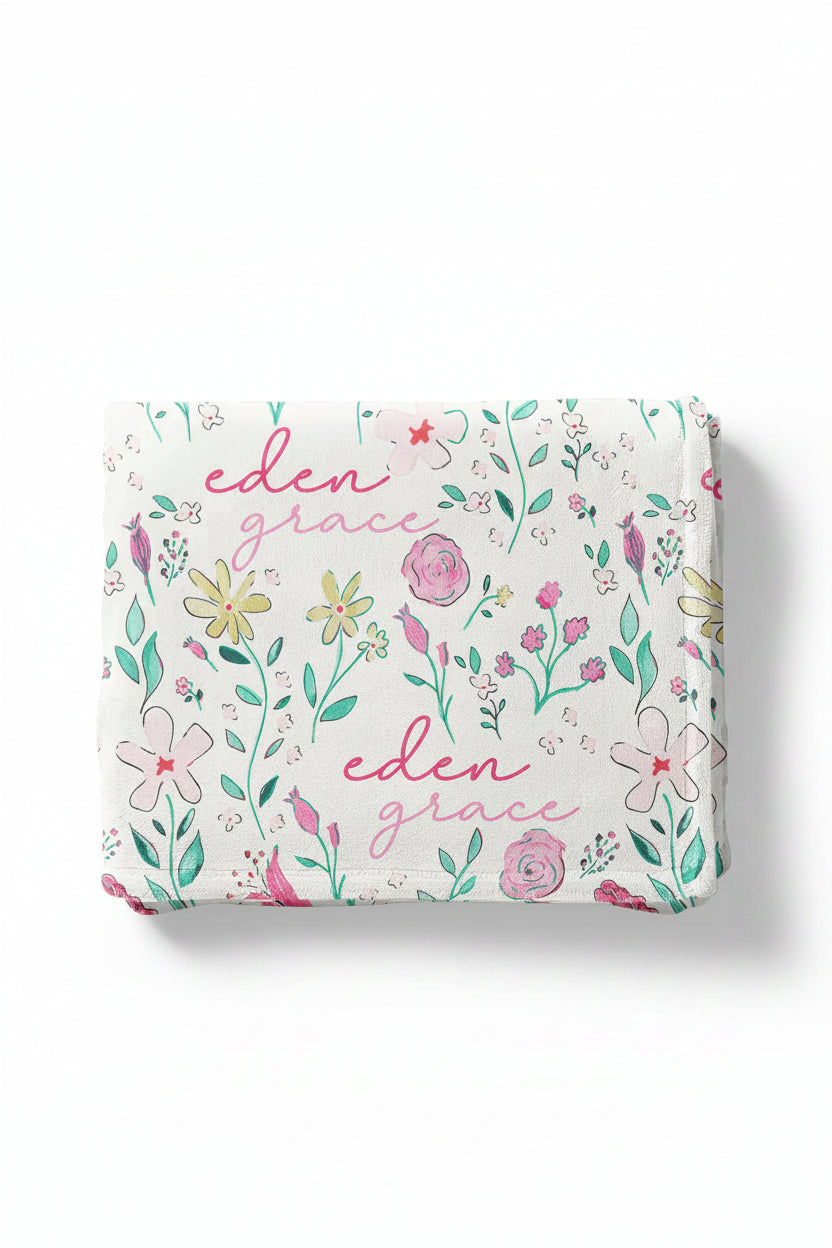 Paris Petals Personalized Kids Blanket
