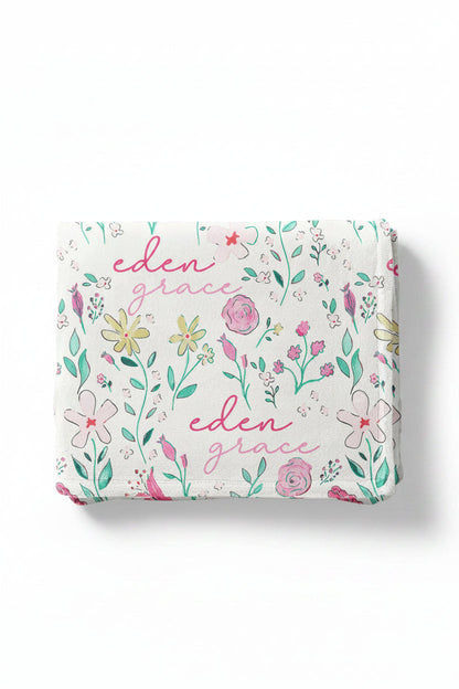 Paris Petals Personalized Kids Blanket
