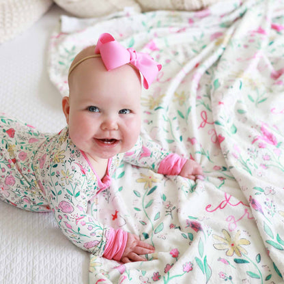 Paris Petals Personalized Kids Blanket