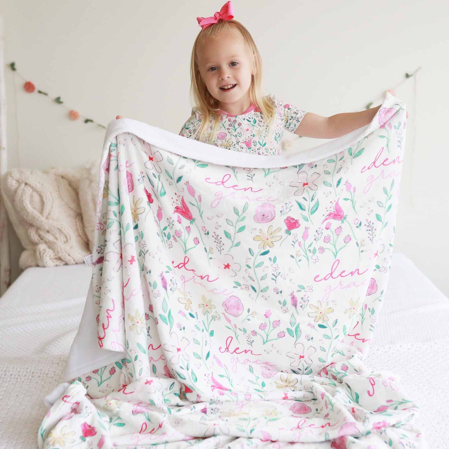 Paris Petals Personalized Kids Blanket