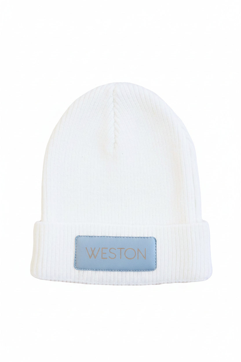 Personalized Leather Patch Beanie | All Colors