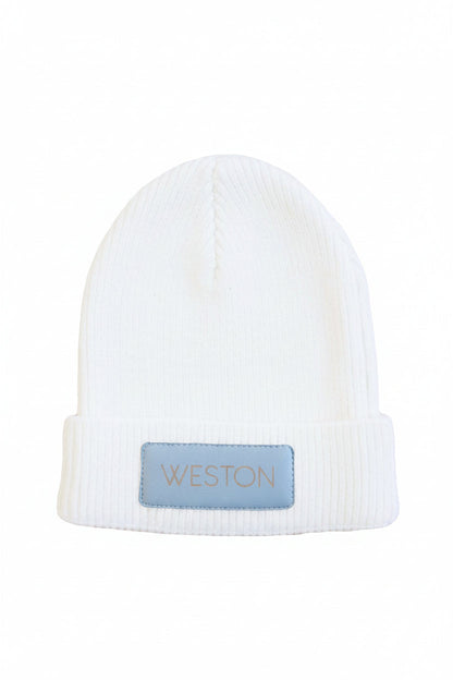 Personalized Leather Patch Beanie | All Colors