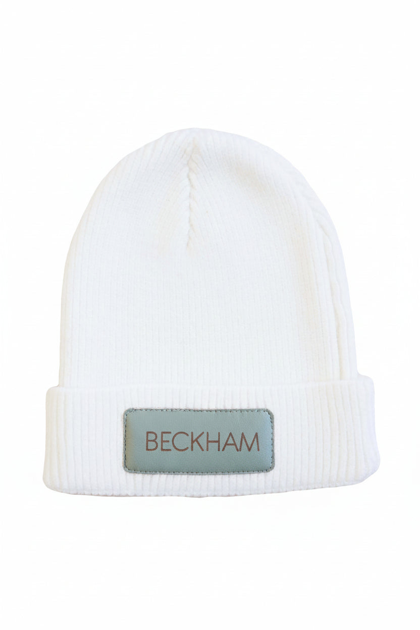 Personalized Leather Patch Beanie | All Colors