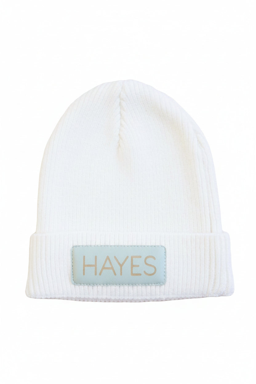 Personalized Leather Patch Beanie | All Colors