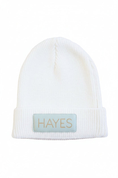 Personalized Leather Patch Beanie | All Colors