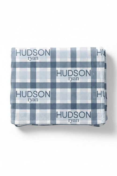 Paxton's Plaid Personalized Kids Blanket