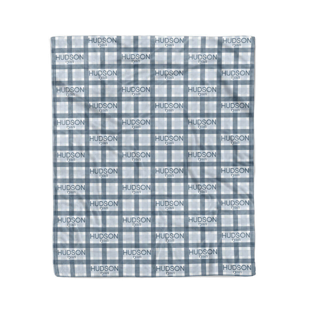 Paxton's Plaid Personalized Kids Blanket