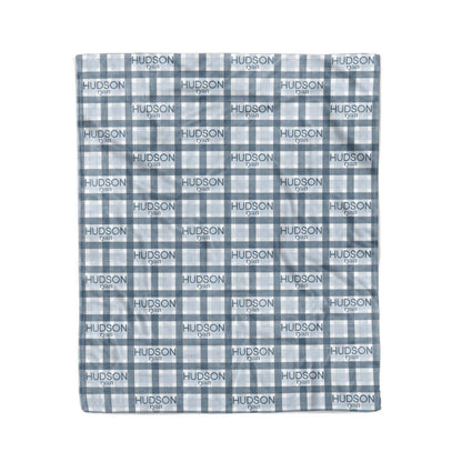 Paxton's Plaid Personalized Kids Blanket