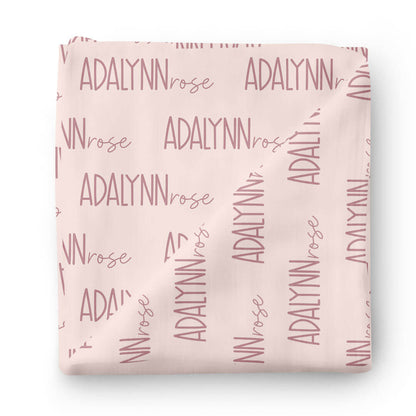 Personalized Baby Name Swaddle Blanket Font Duo | Pastel Cutie