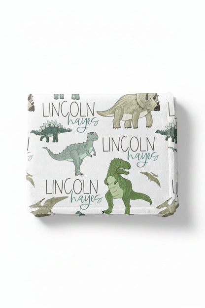 Dinosaur Friends Personalized Toddler Blanket